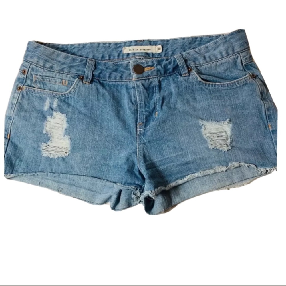 Life In Progress Jean Shorts Distressed size 28